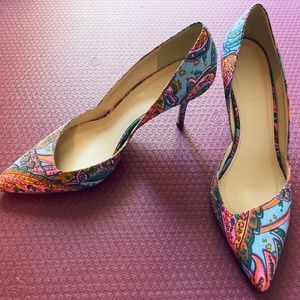 J. Crew Colette d'Orsay paisley pumps heels